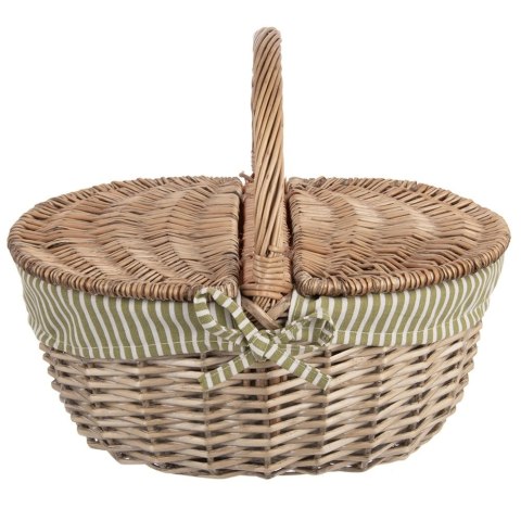 Kosz piknikowy wiklinowy zamykany 42x32x35 cm