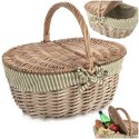 Kosz piknikowy wiklinowy zamykany 42x32x35 cm
