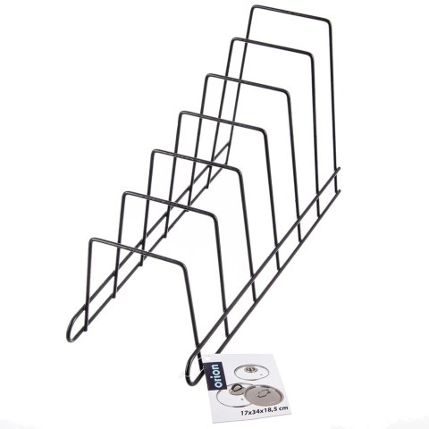 Stojak na Pokrywki Talerze Metalowy Czarny RADKA 6 szt. 34,5 cm ORION