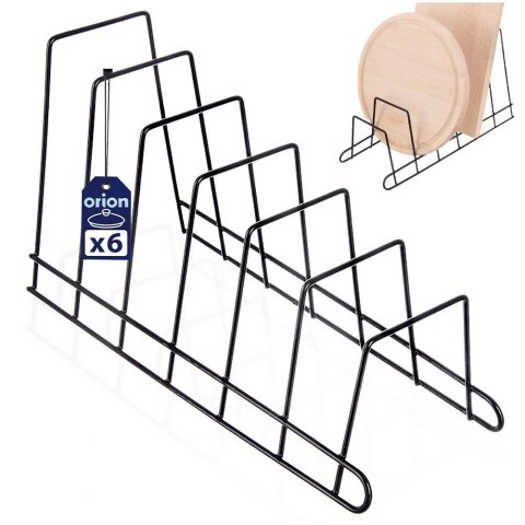 Stojak na Pokrywki Talerze Metalowy Czarny RADKA 6 szt. 34,5 cm ORION