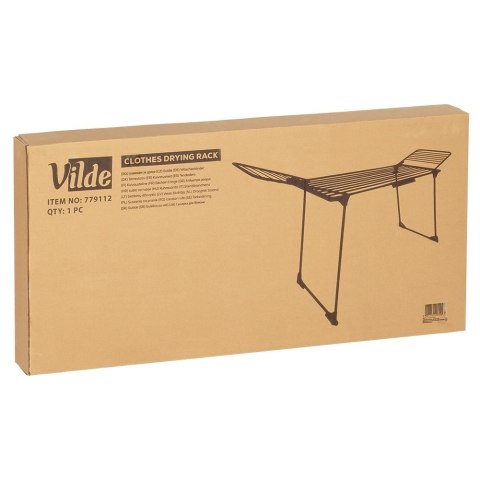 Suszarka XXL na Pranie Ubrania Metalowa Czarna Składana VILDE 204-260 cm