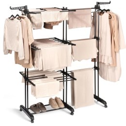 Suszarka na Pranie Pionowa Rozsuwana Regulowana Czarna ORION 130x64x172 cm