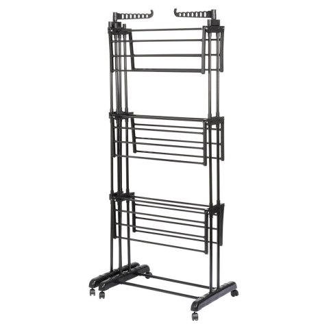 Suszarka na Pranie Pionowa Rozsuwana Regulowana Czarna ORION 130x64x172 cm