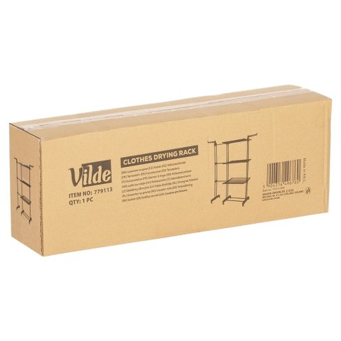 Suszarka na Pranie Pionowa Rozsuwana Regulowana Czarna ORION 130x64x172 cm