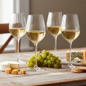 Kieliszki do Wina Białego 380 ml Ryflowane Zestaw 4 szt. Glass