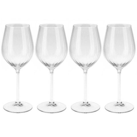 Kieliszki do Wina Białego 380 ml Ryflowane Zestaw 4 szt. Glass
