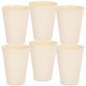 Zestaw 6 Kubków 300 ml Kremowe Plastikowe Sandy do Mikrofali