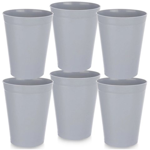Zestaw 6 Kubków 300 ml Szare Nietłukące na Piknik Camping Sandy