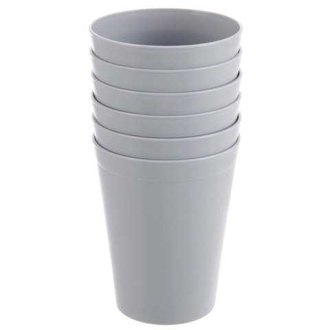 Zestaw 6 Kubków 300 ml Szare Nietłukące na Piknik Camping Sandy
