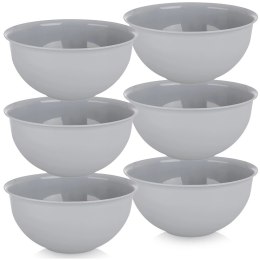 Zestaw 6 Miseczek 500 ml Szare Nietłukące Miski na Camping Piknik
