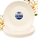 Zestaw 6 Talerzy Obiadowych 23,5 cm Kremowe Plastikowe Piknik