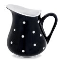Dzbanek Ceramiczny 480 ml Czarny w Groszki Dots Mlecznik Sosjerka