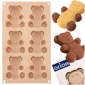 Forma Silikonowa Misie na 6 Babeczek Beżowa ORION 30 cm do Pieczenia