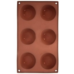 Forma Silikonowa Półkule do Deserów Mono Porcji 6 Gniazd Brązowa ORION
