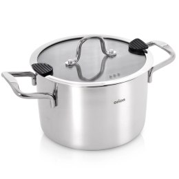 Garnek Stalowy z Pokrywką 2,3 L Venice Odcedzanie Indukcja 18 cm