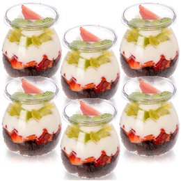 Pucharki z Pokrywkami 160ml Zestaw 6 szt. do Monoporcji i Deserów