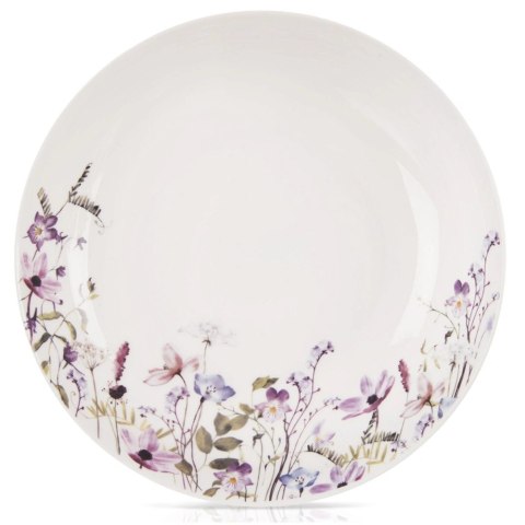 Talerz Głęboki Porcelanowy 600 ml Louka na Zupę Makaron Kwiaty