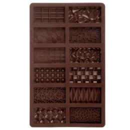 Forma Silikonowa do Czekolady 12 Mini Tabliczek Różne Wzory ORION
