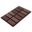 Forma Silikonowa do Czekolady 12 Mini Tabliczek Różne Wzory ORION
