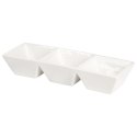Miseczki na przekąski ceramiczne białe potrójne 29 cm