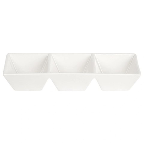 Miseczki na przekąski ceramiczne białe potrójne 29 cm