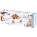 Miseczki na przekąski ceramiczne białe potrójne 29 cm