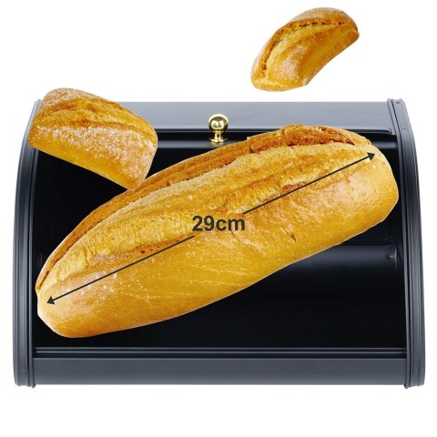 Chlebak Metalowy VILDE Czarny 30 x 26,5 x 17 cm Nowoczesny na Pieczywo