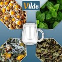 Kubek z zaparzaczem i pokrywką szklany 530 ml