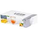 Zestaw 6 Szklanek XXL 400 ml Retro Rozeta do Kawy Herbaty Szkło VILDE