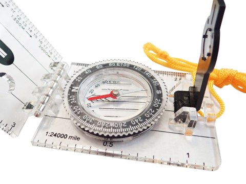 Kompas Buzola Wielofunkcyjny Składany z Miarkami KUBISPORT 83 x 47 mm