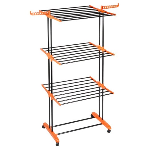 Suszarka na pranie metalowa czarna pionowa na kółkach XXL 73x170 cm