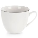 Filiżanka do Kawy Herbaty Porcelanowa Biała z Czarną Obwódką 200 ml
