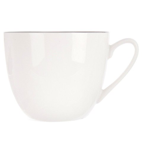 Filiżanka do Kawy Herbaty Porcelanowa Biała z Czarną Obwódką 200 ml