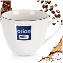 Filiżanka do Kawy Herbaty Porcelanowa Biała z Czarną Obwódką 200 ml