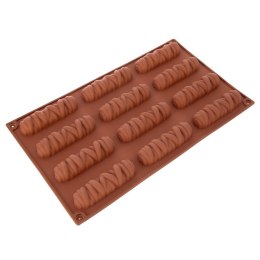 Forma Silikonowa do Pieczenia Ciastek Pralin Paluszków Brązowa 12 szt