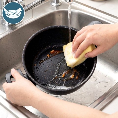 Garnek Granitowy Non-Stick do Gotowania Duszenia Czarny 1,2 L VILDE