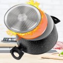 Garnek Granitowy z Pokrywką Indukcja Czarny 3,6 L 24 cm VILDE