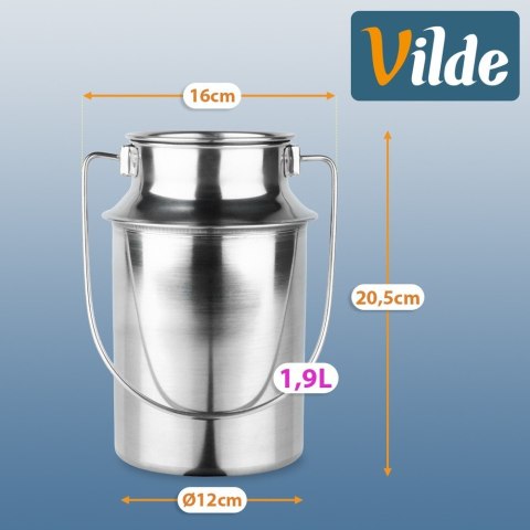 Kanka na mleko stalowa 1,9 l