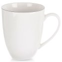 Kubek Porcelanowy do Kawy Herbaty Biały z Czarną Obwódką 390 ml