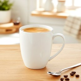 Kubek Porcelanowy do Kawy Herbaty Biały z Czarną Obwódką 390 ml