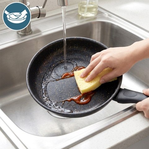 Patelnia Granitowa Non-Stick do Smażenia Duszenia Czarna 20 cm VILDE