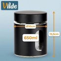 Pojemnik Kuchenny Szklany 650 ml Czarny na Produkty Sypkie VILDE