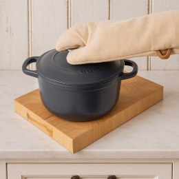 Rękawica Kuchenna Bawełniana z Magnesem i Pętelką Beżowa 32 cm