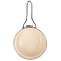 Rondel Emaliowany Kremowy w Kwiaty Maki 14 cm 0,65 L na Indukcję