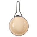 Rondel Emaliowany Kremowy w Kwiaty Maki 16 cm 0,95 L na Indukcję