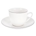 Spodek Podstawka Porcelanowa pod Filiżankę Biały z Obwódką 15 cm