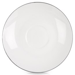 Spodek Podstawka Porcelanowa pod Filiżankę Biały z Obwódką 15 cm