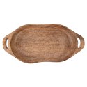 Taca Drewniana do Serwowania z Uchwytami Drewno Mangowca 42,5 cm