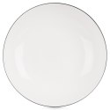 Talerz Głęboki Obiadowy Porcelanowy do Zupy Biały z Obwódką 20 cm 600 ml