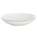 Talerz Głęboki Obiadowy Porcelanowy do Zupy Biały z Obwódką 20 cm 600 ml